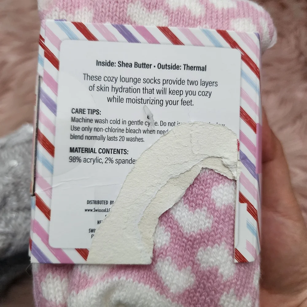 2 Pairs Of Cozy Fluffy Socks Sherpa Plush Woven Shea Butter